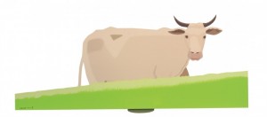 Kuh auf grüner Weidefläche